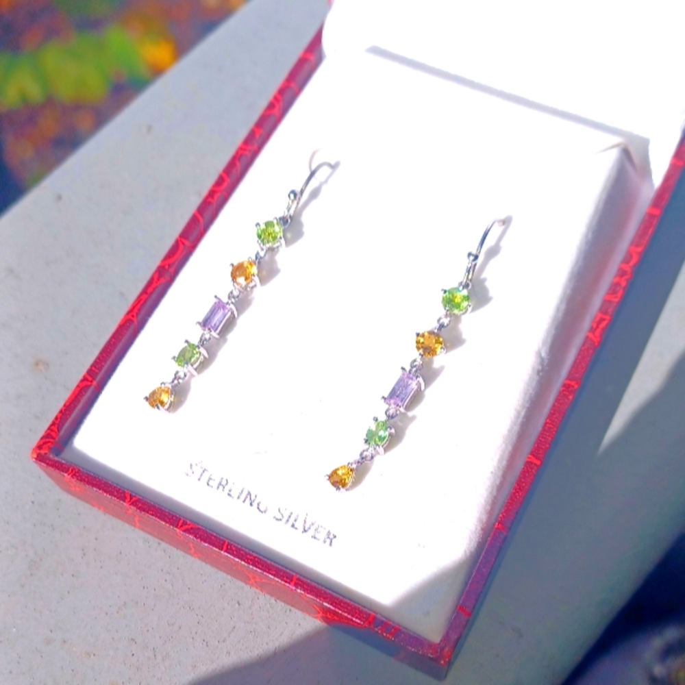 Gorgeous Sterling Silver Gemstone earrings